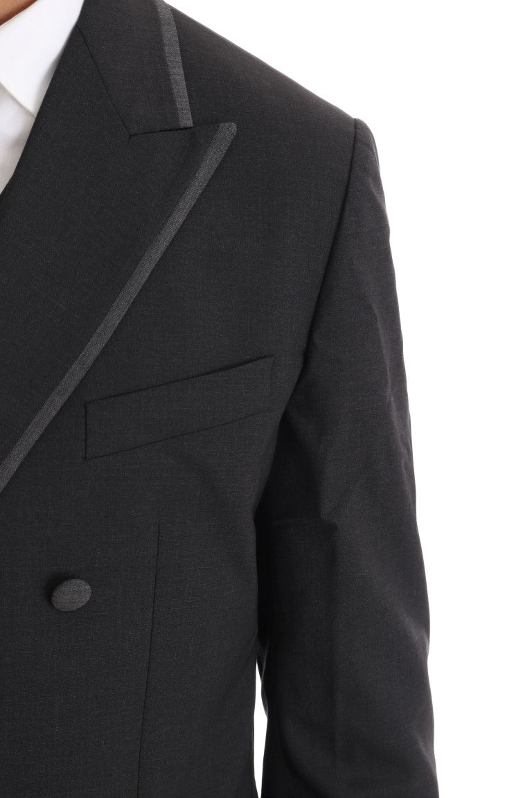 Dolce & Gabbana – Dreiteiliger Anzug aus grauem Wollstretch mit zwei Knöpfen