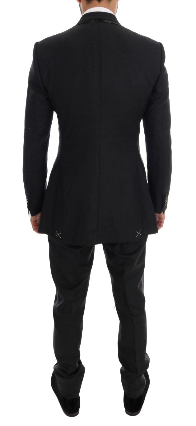 Dolce & Gabbana – Grauer, zweireihiger 3-teiliger Anzug aus Wolle