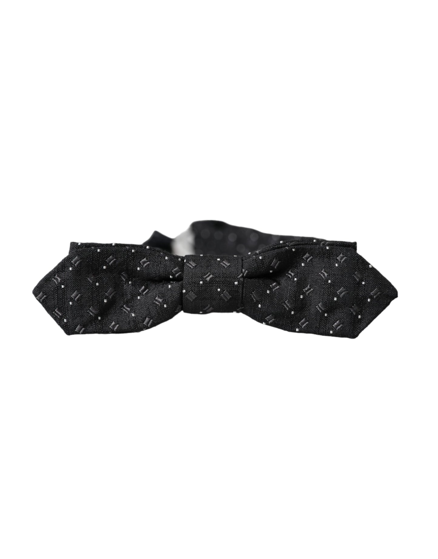 Dolce & Gabbana – Schwarze, gemusterte Papillon-Fliege aus Seide mit verstellbarem Hals
