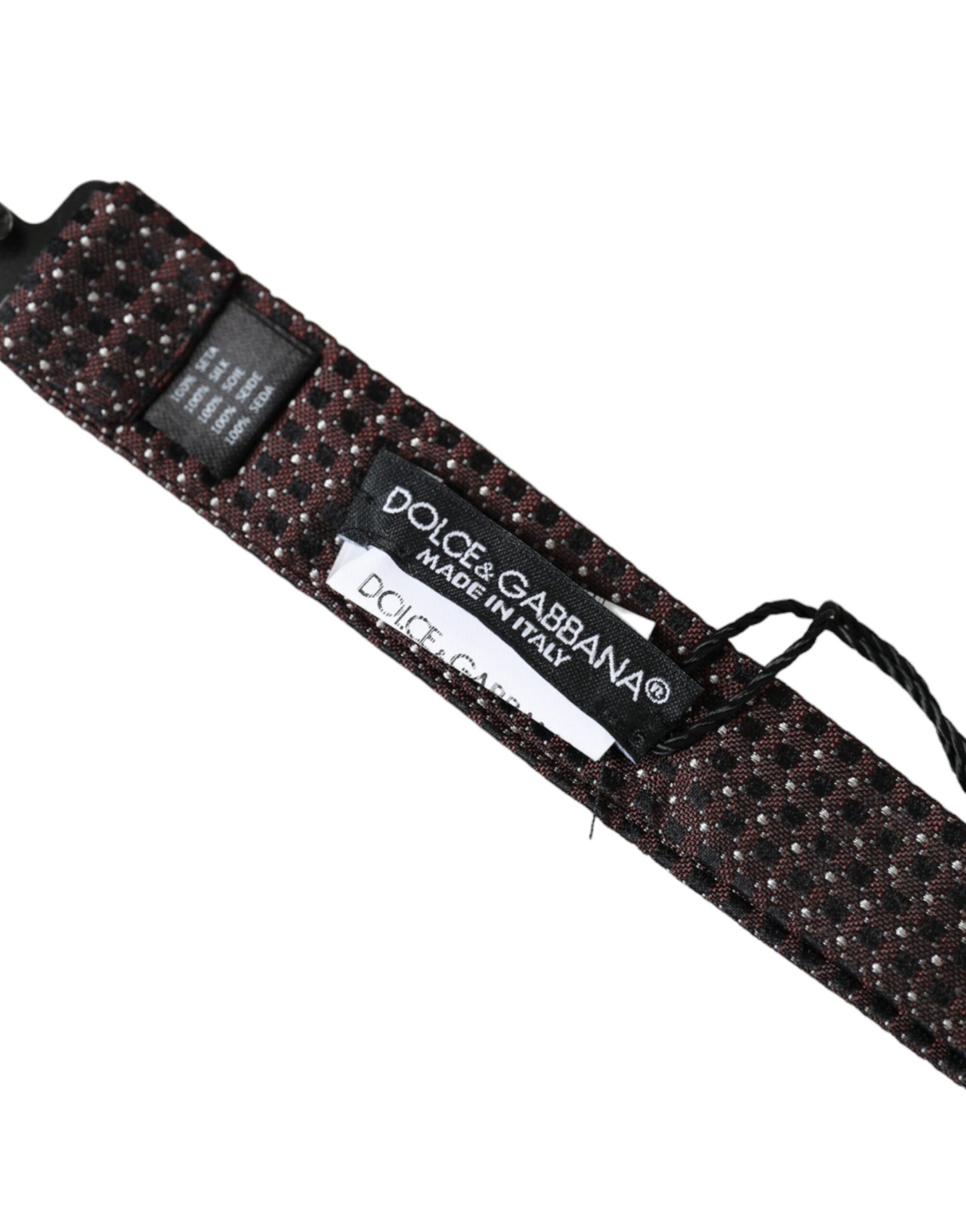 Dolce & Gabbana Braune Fantasy-Seide, verstellbarer Halsausschnitt, Papillon-Fliege für Herren