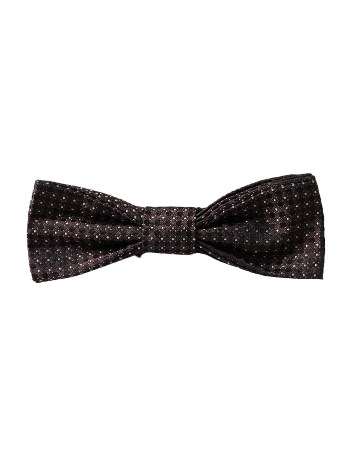 Dolce & Gabbana Braune Fantasy-Seide, verstellbarer Halsausschnitt, Papillon-Fliege für Herren
