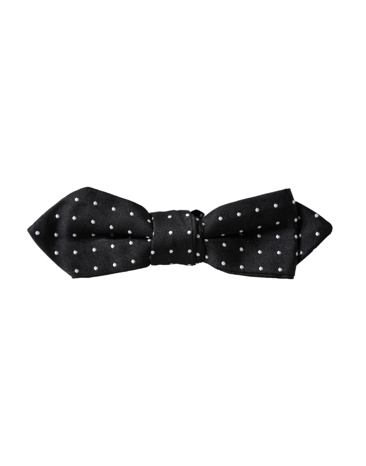 Dolce & Gabbana – Schwarze Seidenfliege mit Tupfenmuster und verstellbarem Halsausschnitt – Papillon