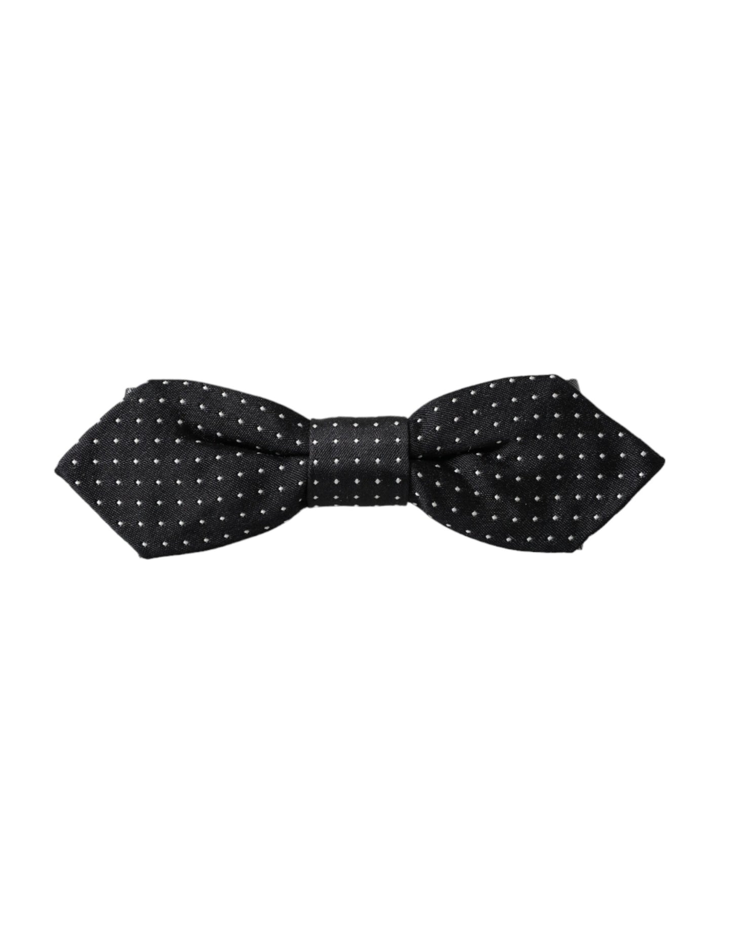 Dolce & Gabbana – Schwarze Seidenfliege mit Tupfenmuster und verstellbarem Halsausschnitt – Papillon