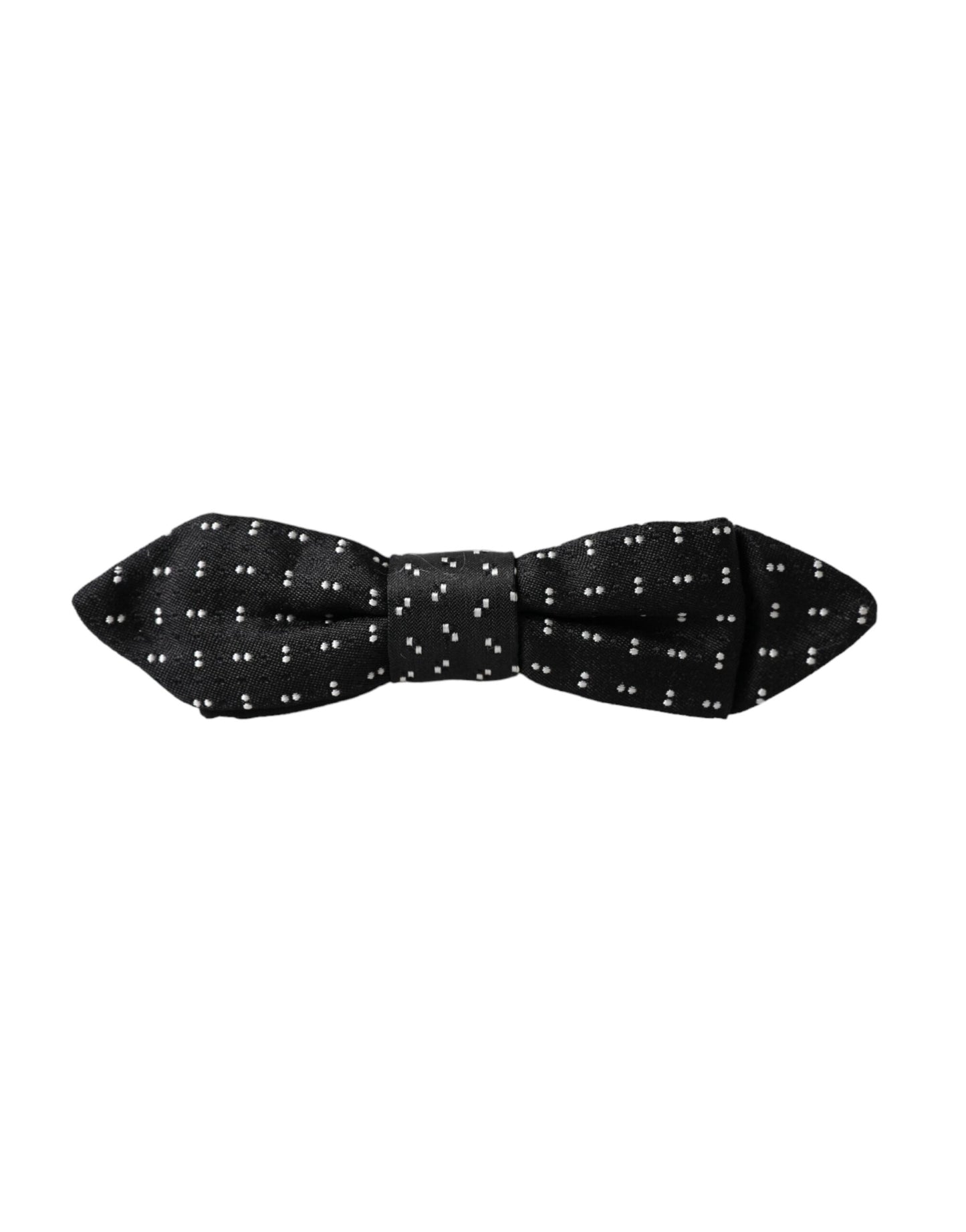 Dolce & Gabbana – Schwarze, gemusterte Papillon-Fliege aus Seide mit verstellbarem Hals