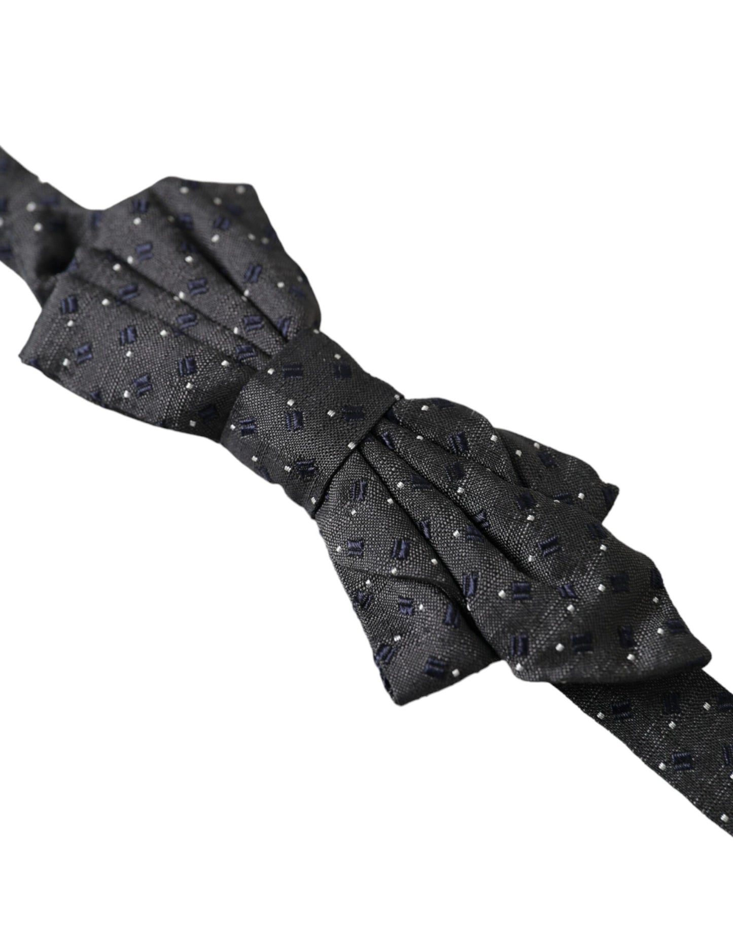 Dolce & Gabbana – Schwarze, gemusterte Papillon-Fliege aus Seide mit verstellbarem Hals