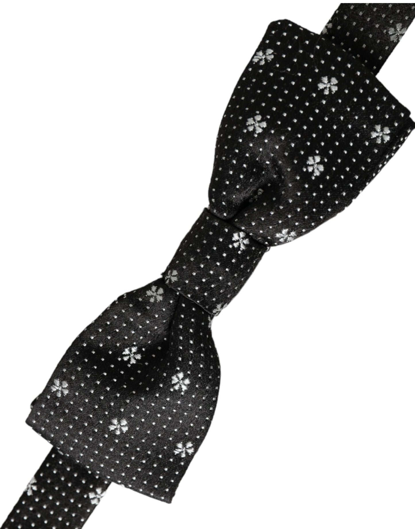 Dolce & Gabbana Schwarze Seidenfliege mit Blumenmuster und verstellbarem Halsausschnitt für Herren Papillon