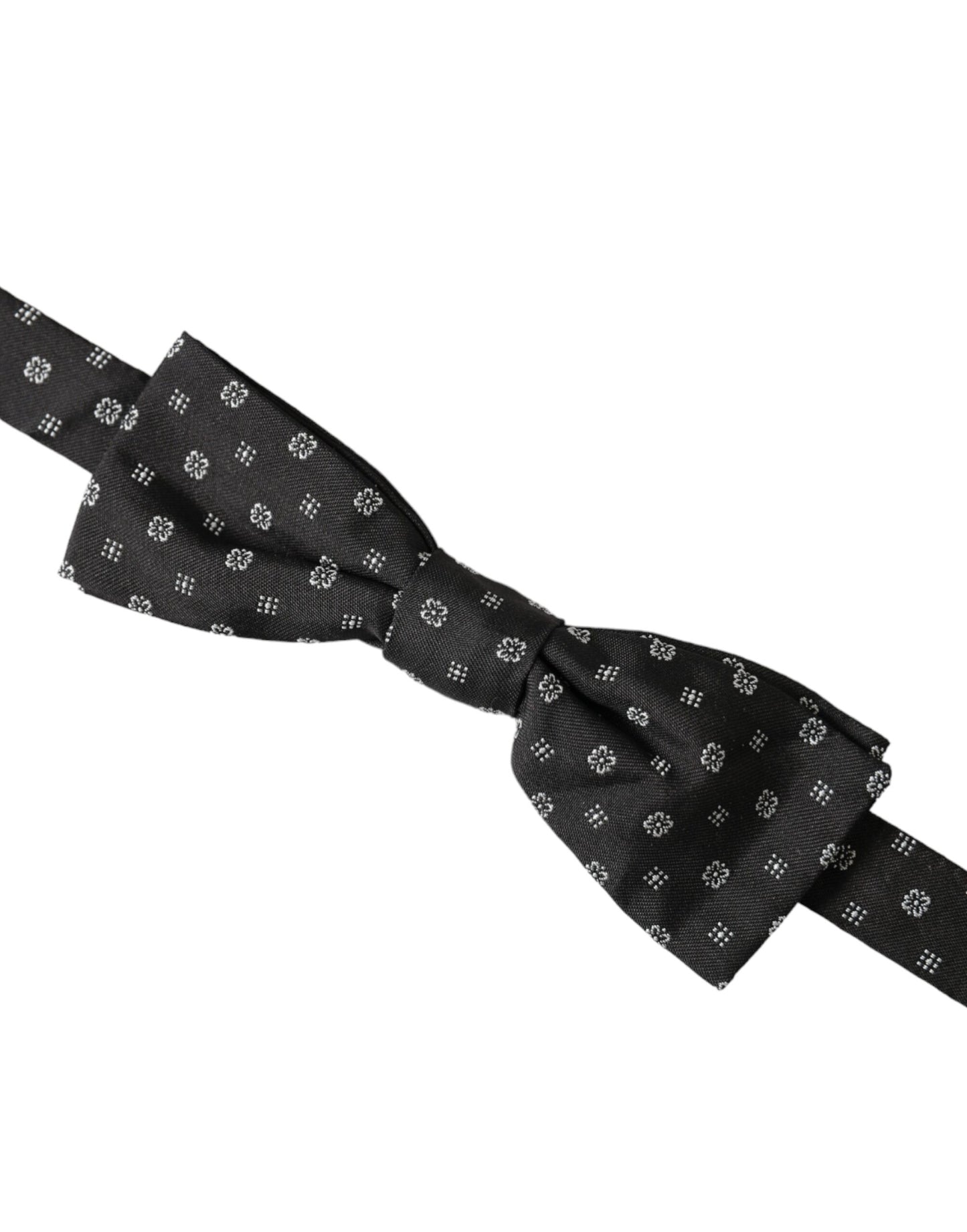 Dolce & Gabbana Schwarze Seiden-Fantasie-Fliege mit verstellbarem Halsausschnitt für Herren Papillon