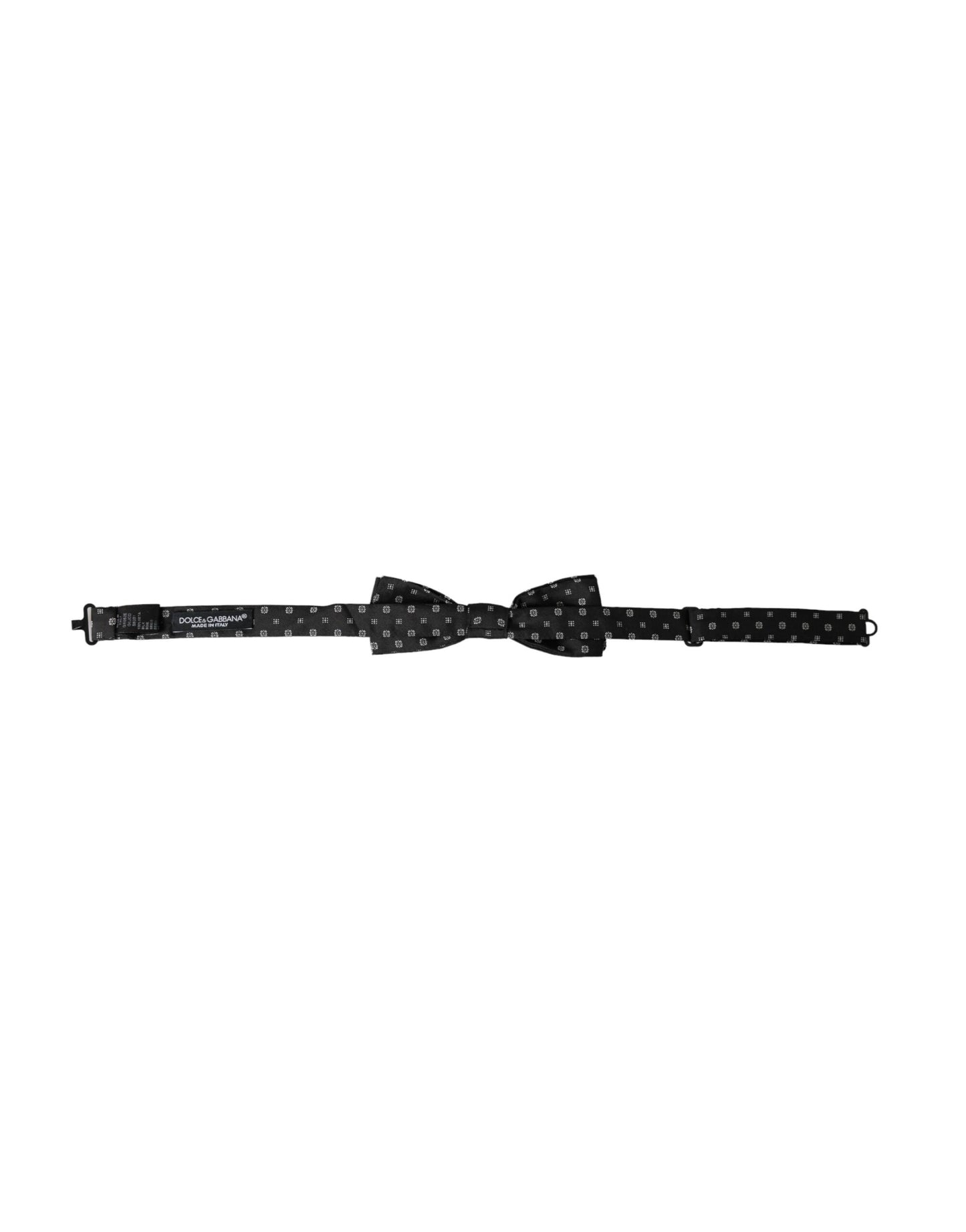 Dolce & Gabbana Schwarze Seiden-Fantasie-Fliege mit verstellbarem Halsausschnitt für Herren Papillon