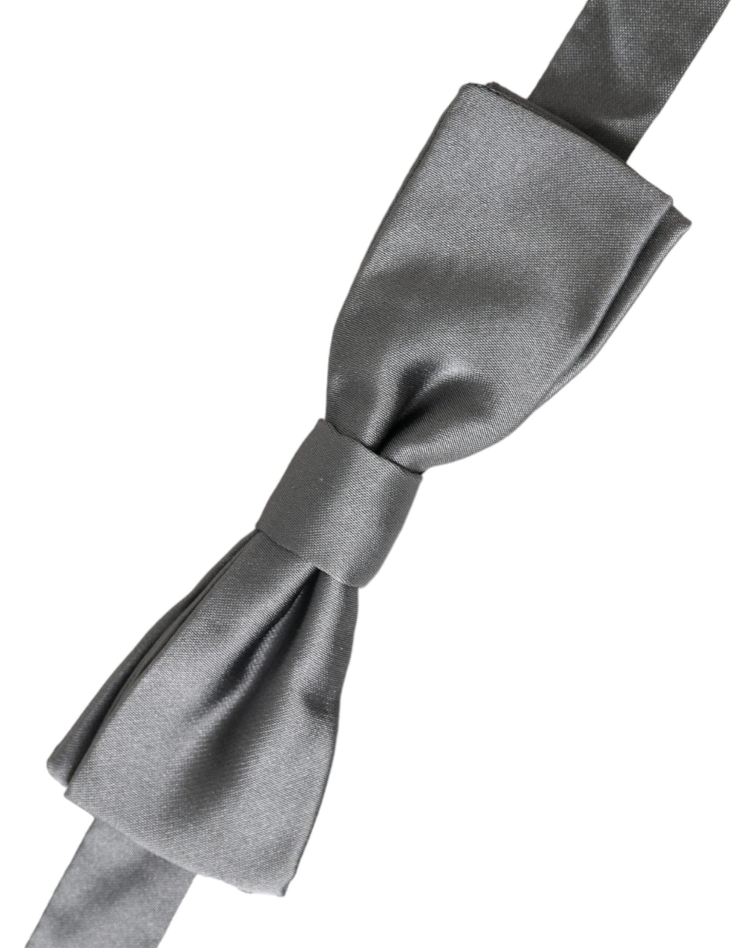 Dolce & Gabbana Graue Satin-Seide-Fliege mit verstellbarem Halsausschnitt für Herren Papillon