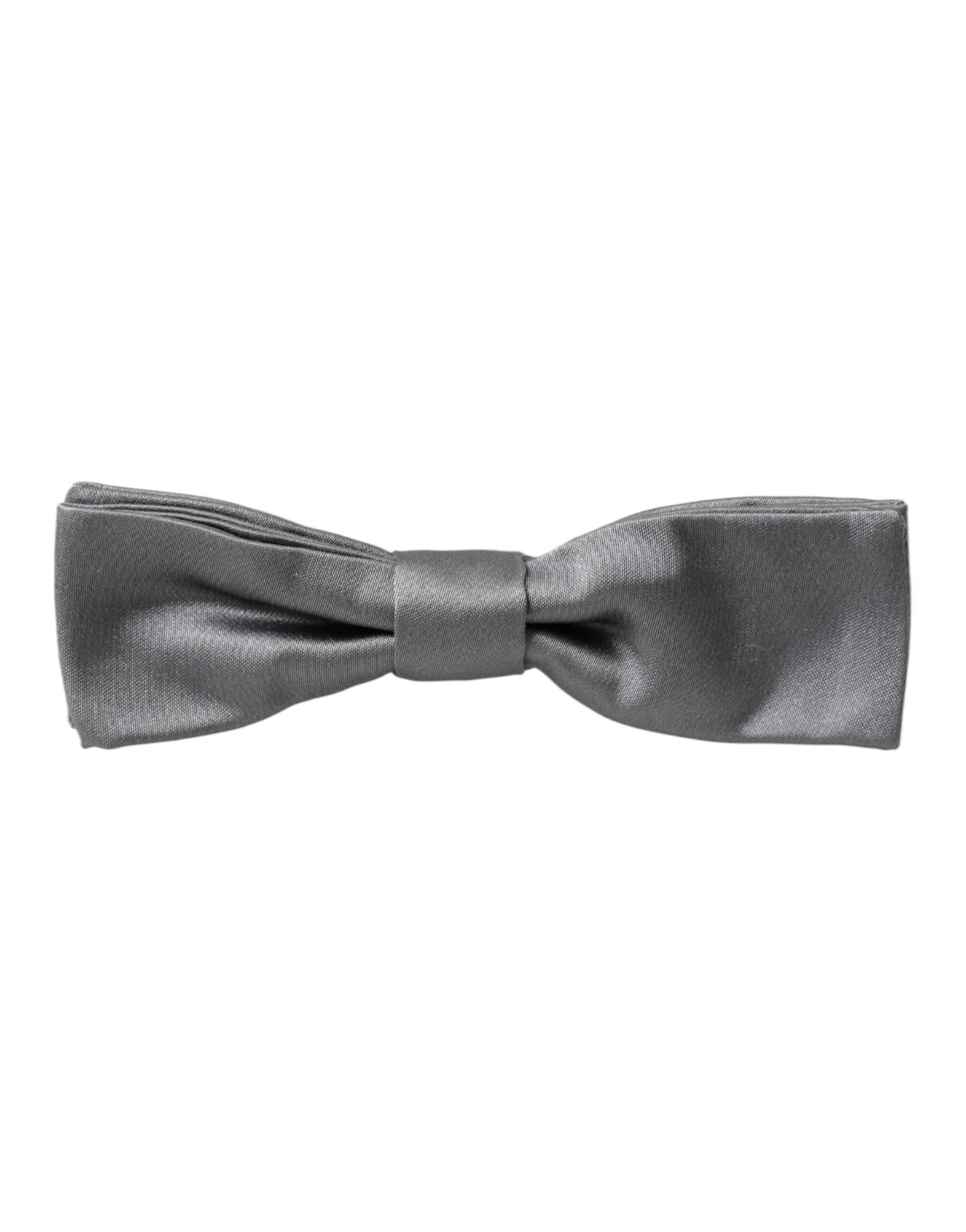 Dolce & Gabbana Graue Satin-Seide-Fliege mit verstellbarem Halsausschnitt für Herren Papillon