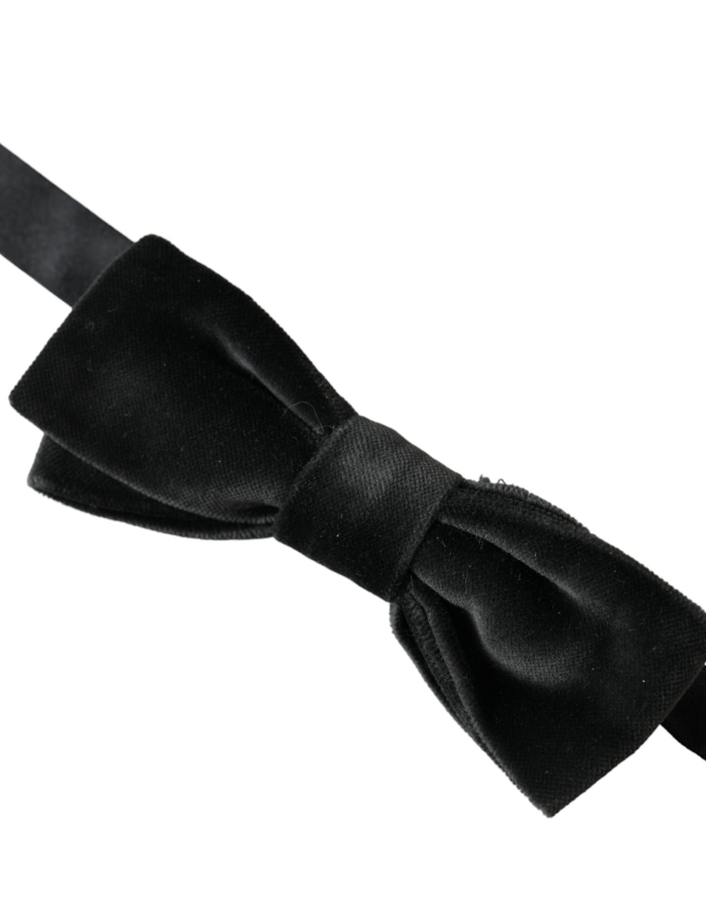Dolce & Gabbana Schwarze Herrenfliege aus Samt und Baumwolle mit verstellbarem Hals