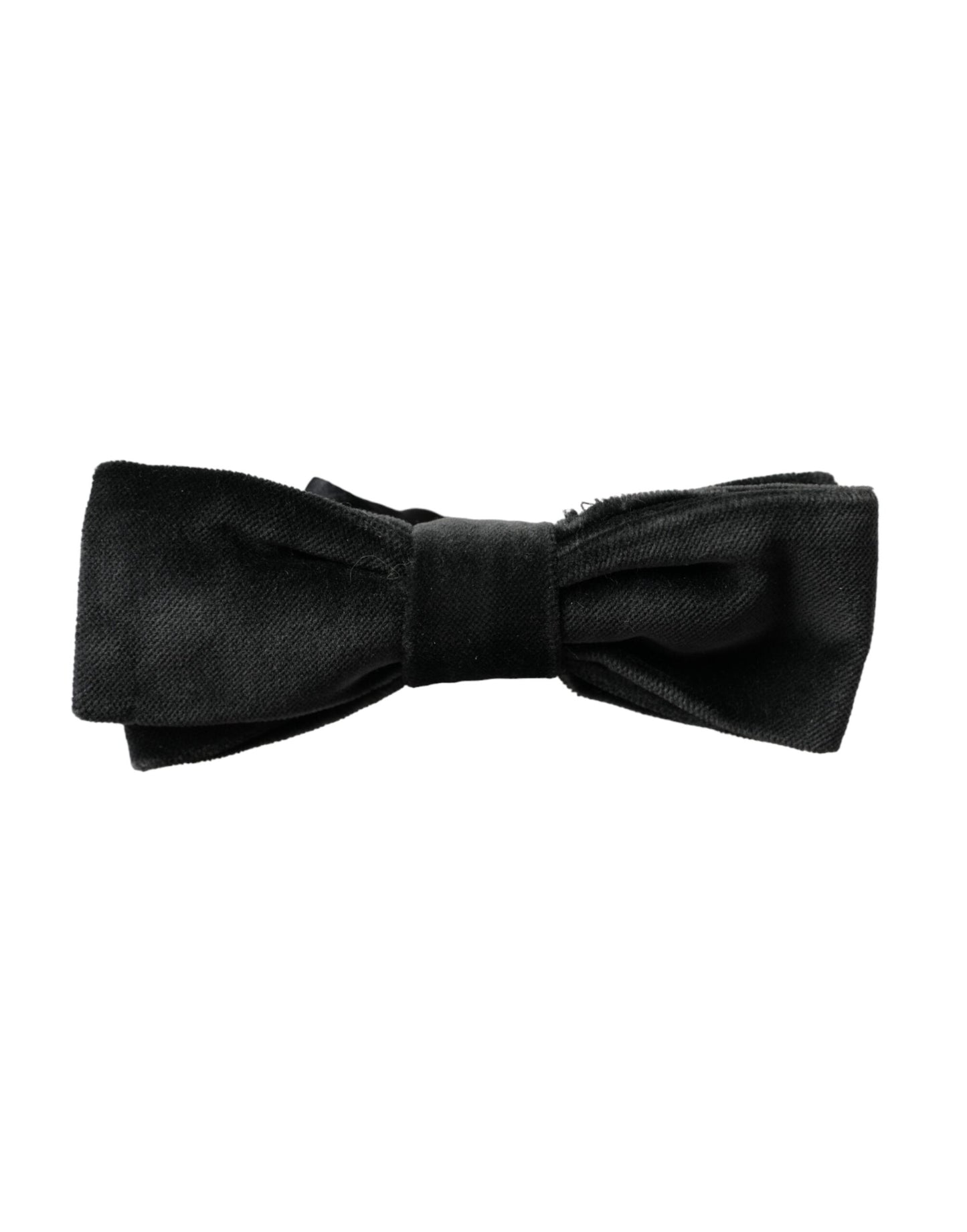 Dolce & Gabbana Schwarze Herrenfliege aus Samt und Baumwolle mit verstellbarem Hals
