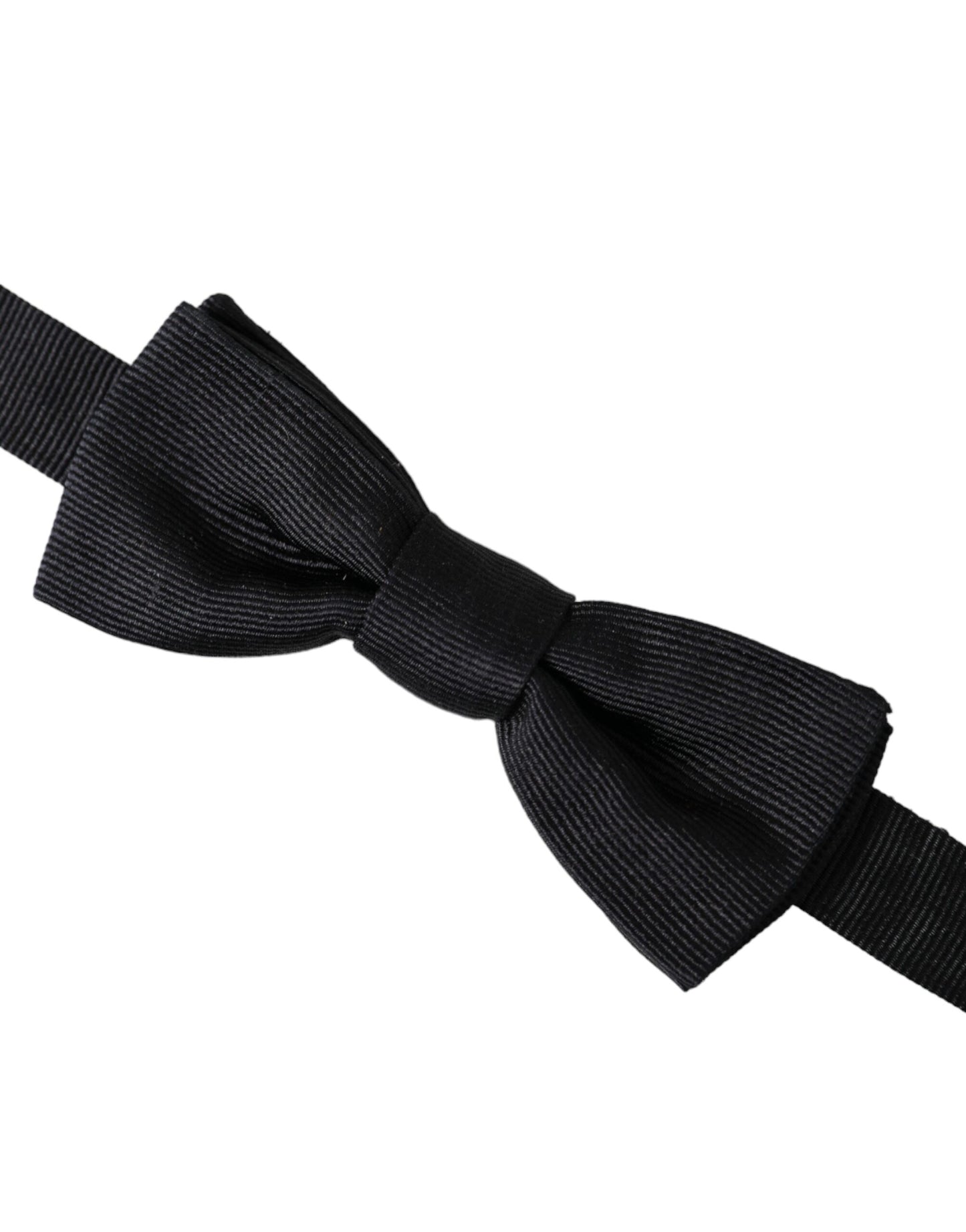 Dolce & Gabbana Herrenfliege mit verstellbarem Halsausschnitt, schwarze Seide