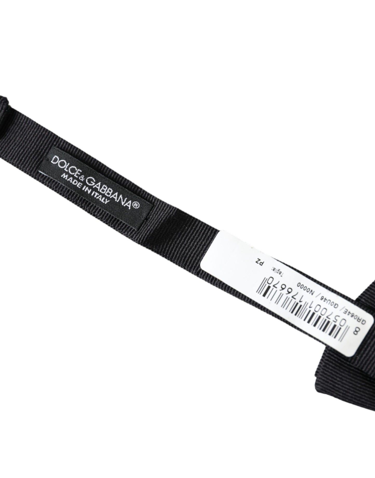 Dolce & Gabbana Herrenfliege mit verstellbarem Halsausschnitt, schwarze Seide