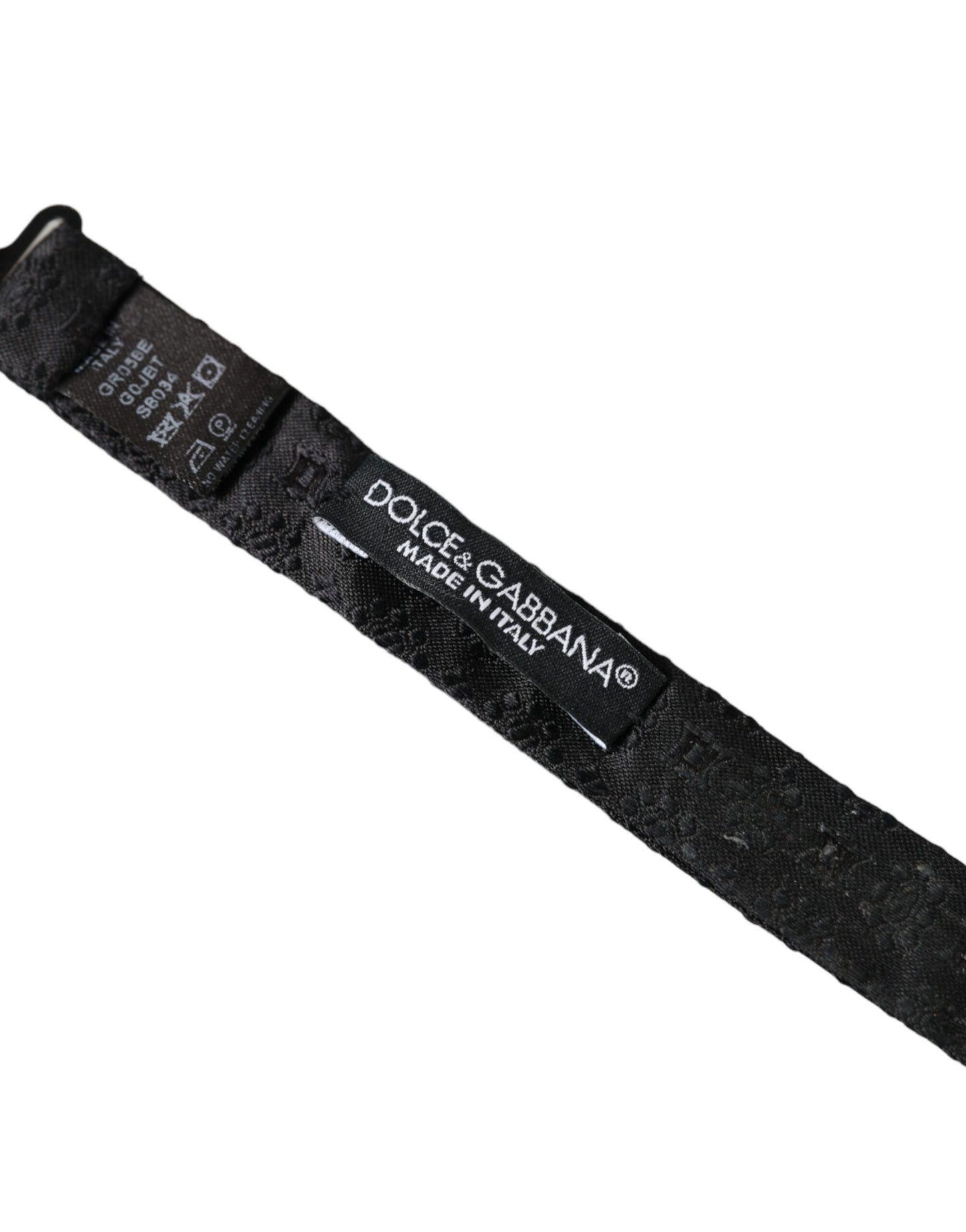 Dolce & Gabbana Schwarze Seidenfliege mit verstellbarem Halsausschnitt
