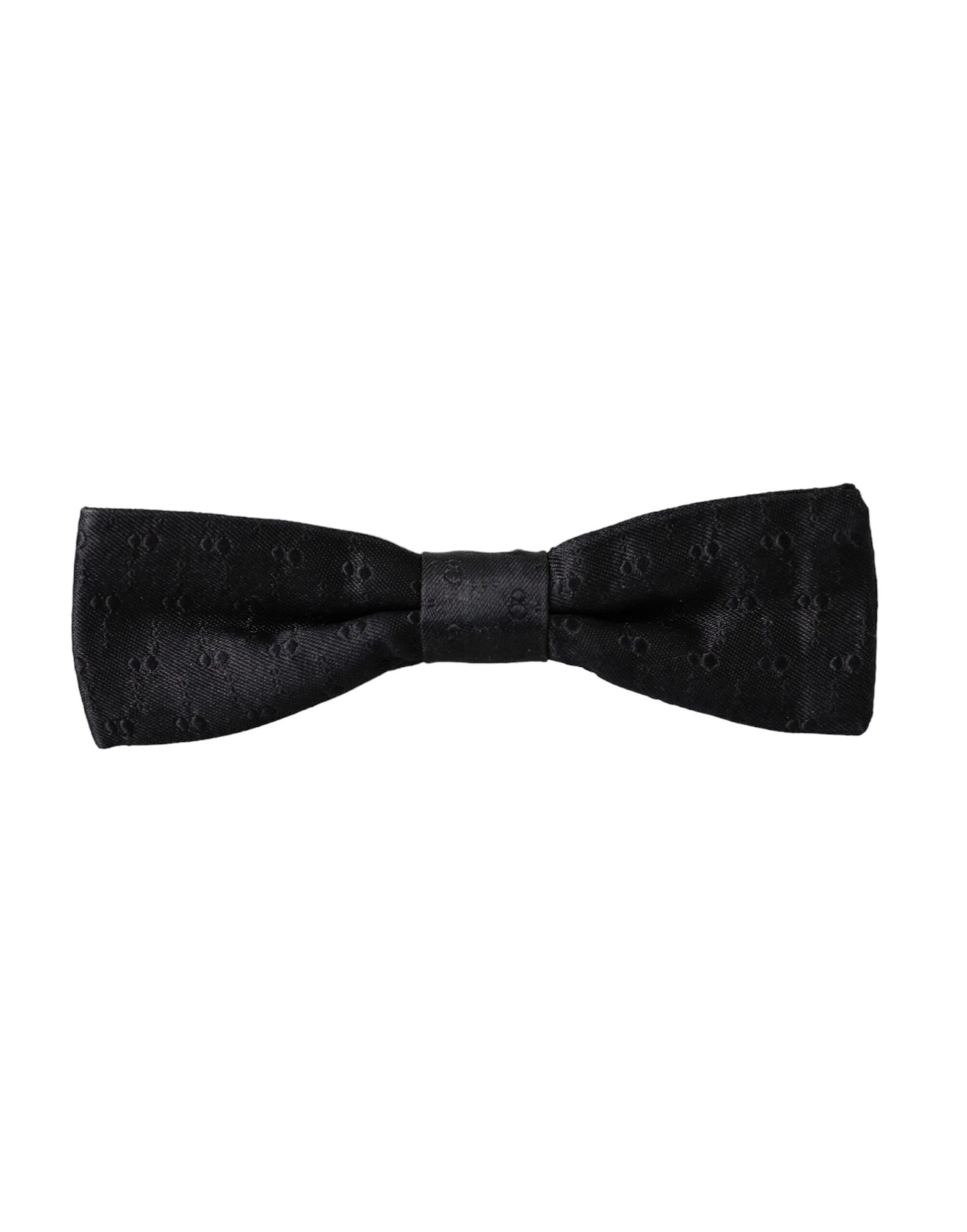 Dolce & Gabbana – Schwarze, gemusterte Herrenfliege aus Seide mit verstellbarem Hals