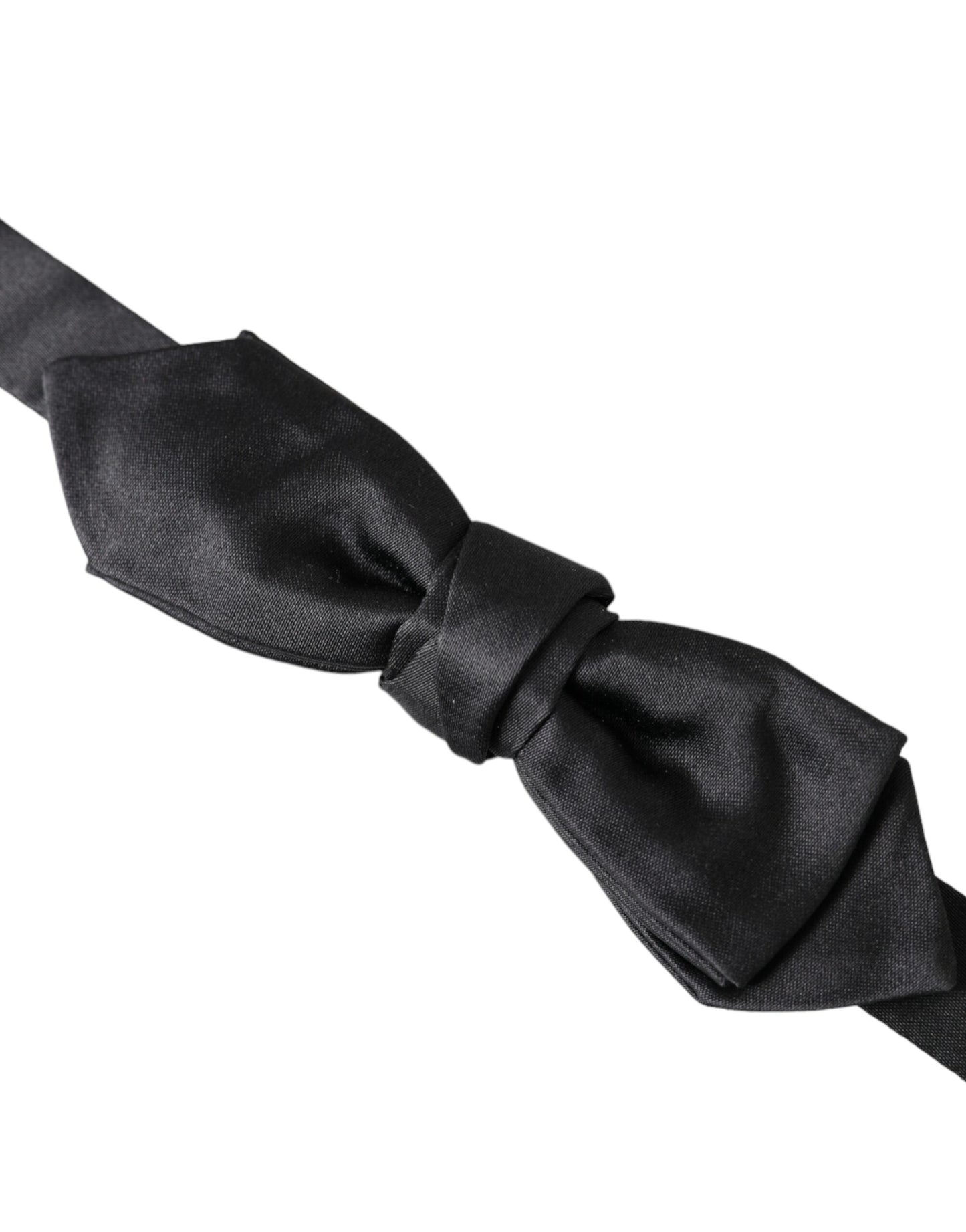 Dolce & Gabbana Schwarze Satin-Seiden-Fliege für Herren mit verstellbarem Hals