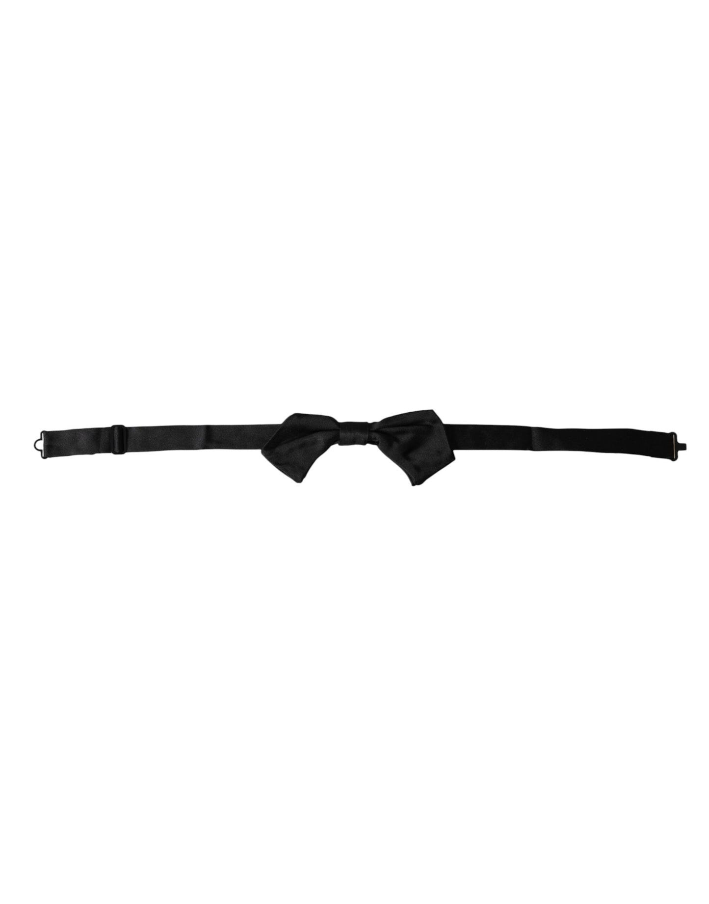 Dolce & Gabbana Schwarze Satin-Seiden-Fliege für Herren mit verstellbarem Hals