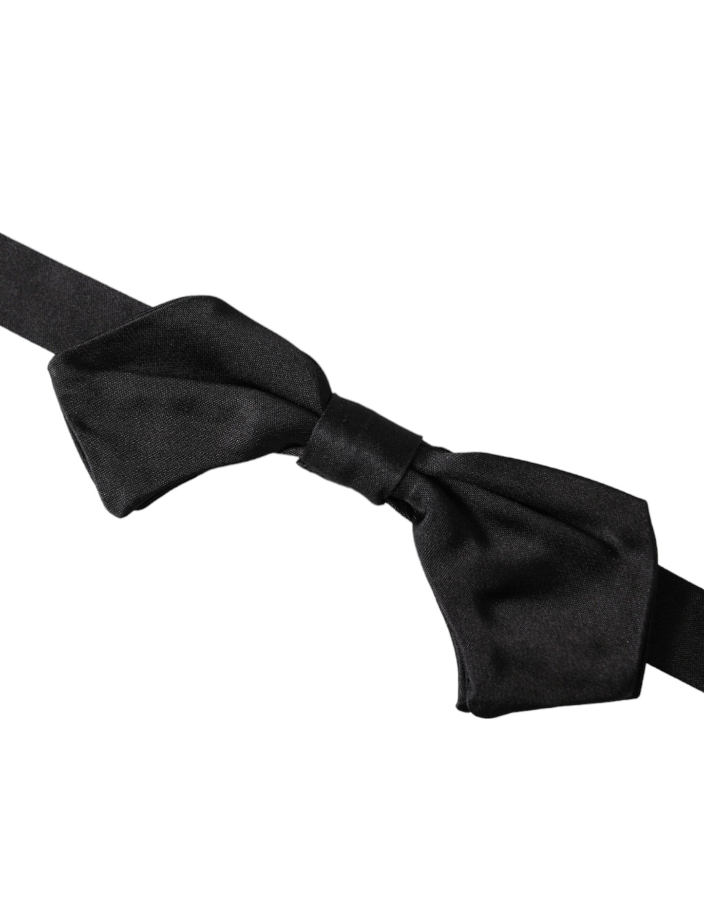 Dolce & Gabbana Schwarze Satin-Seiden-Fliege für Herren mit verstellbarem Hals