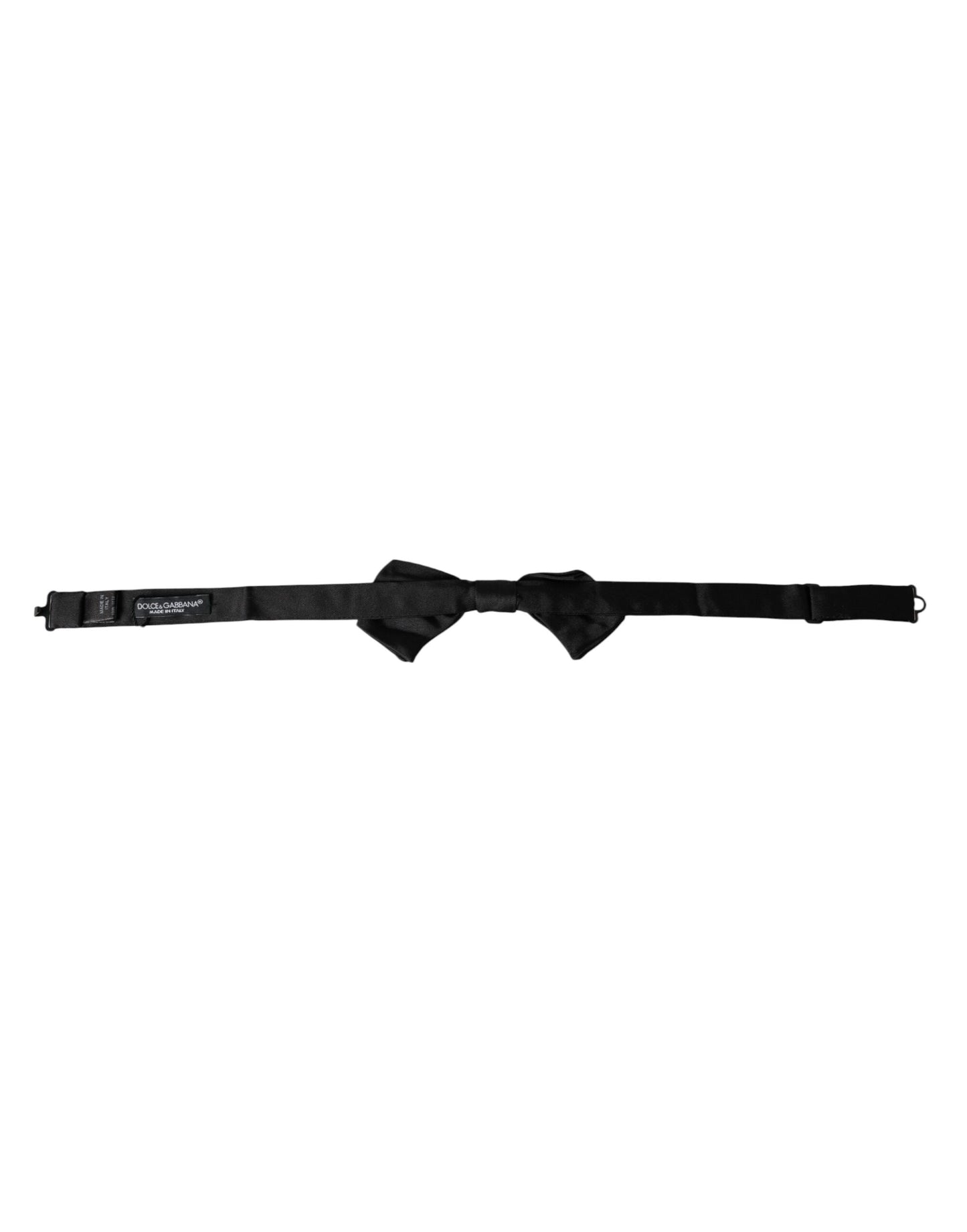 Dolce & Gabbana Schwarze Satin-Seiden-Fliege für Herren mit verstellbarem Hals