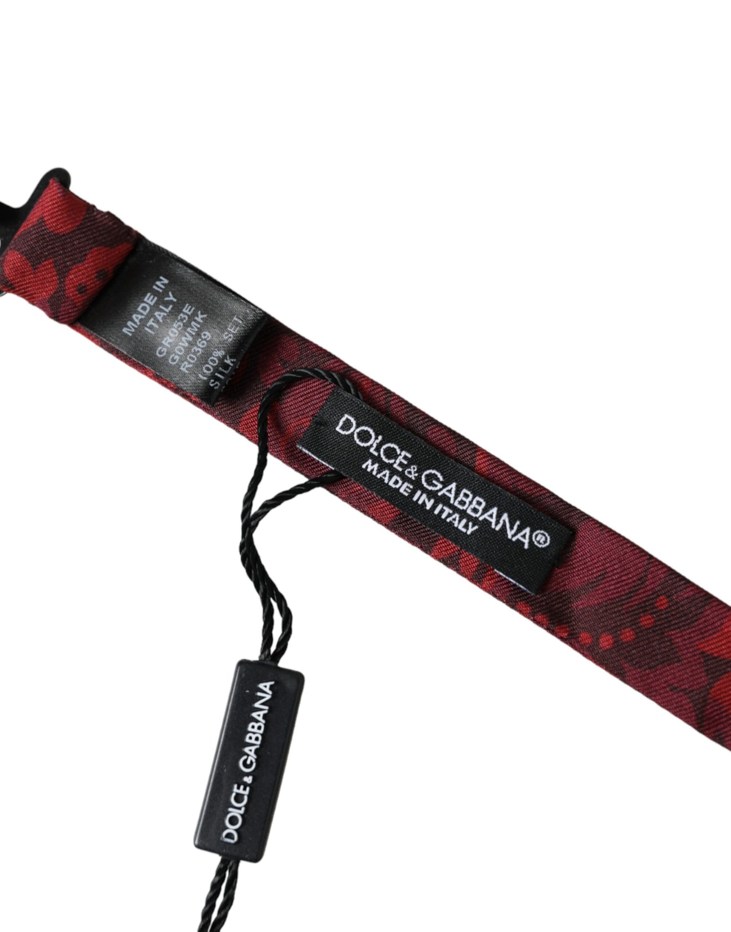 Dolce & Gabbana Rote Seidenfliege mit Blumenmuster und verstellbarem Halsausschnitt für Herren