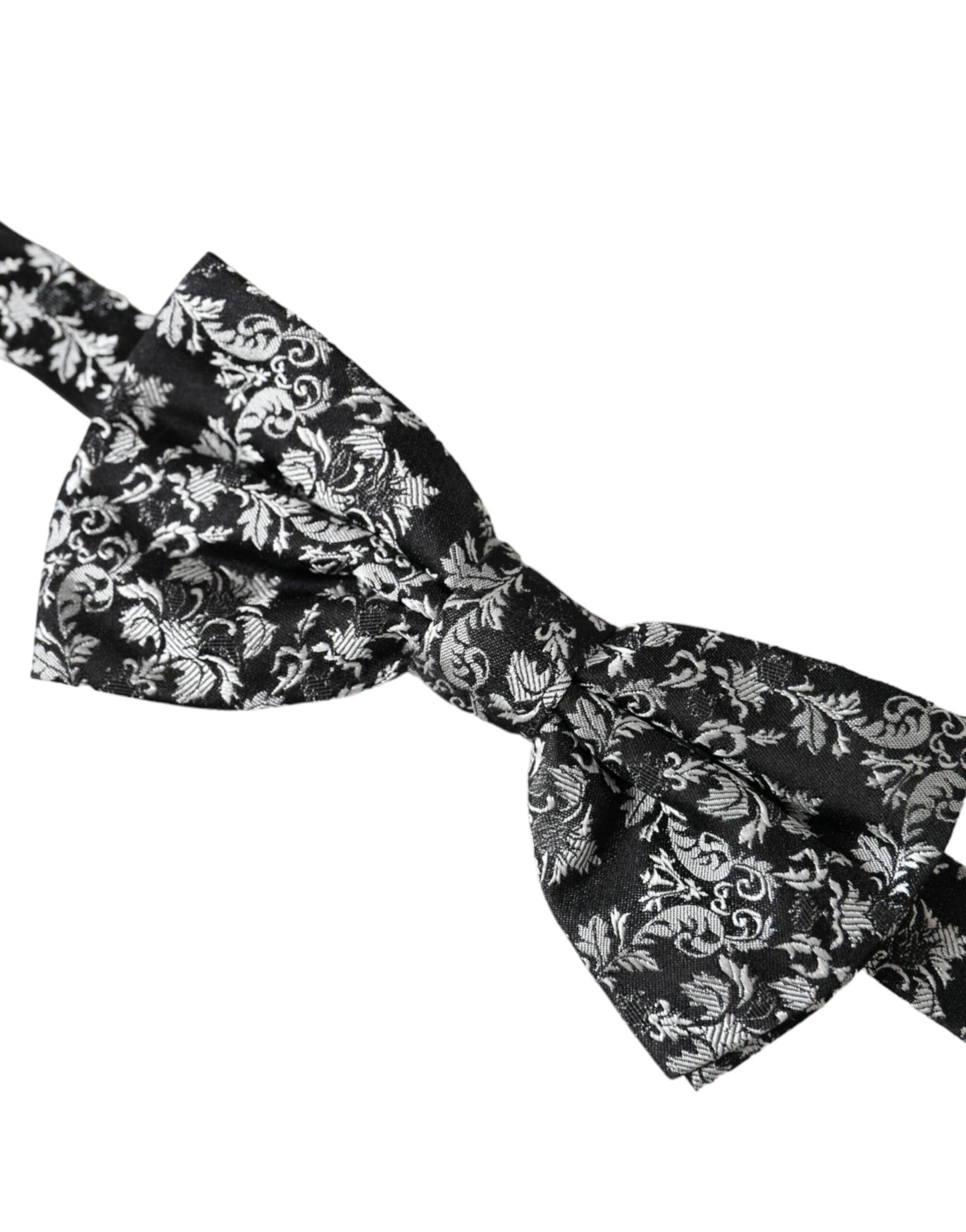 Dolce & Gabbana Schwarze, florale Seidenfliege mit verstellbarem Halsausschnitt