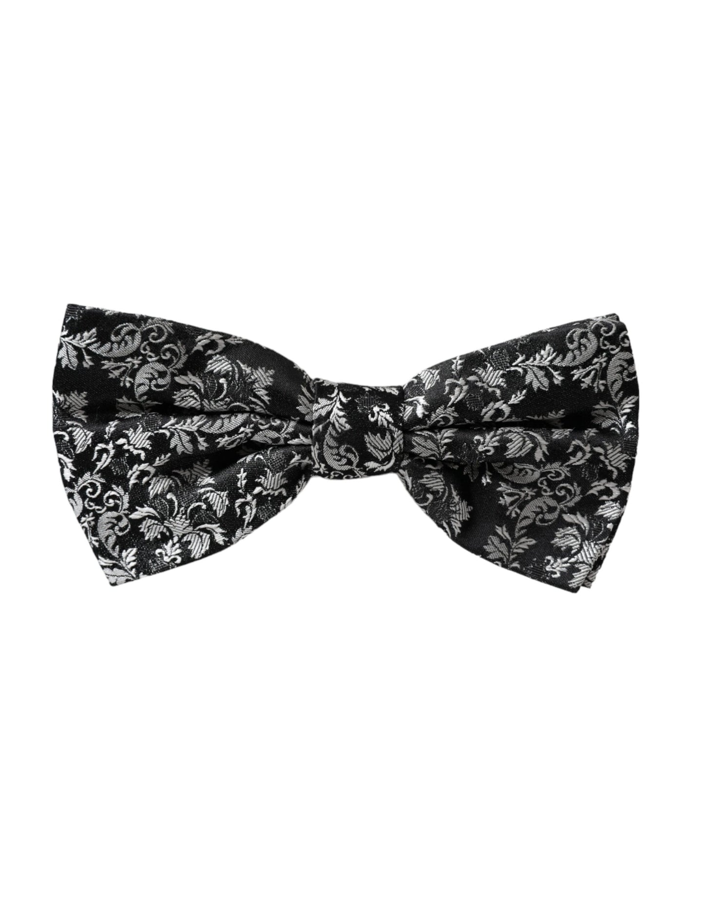 Dolce & Gabbana Schwarze, florale Seidenfliege mit verstellbarem Halsausschnitt