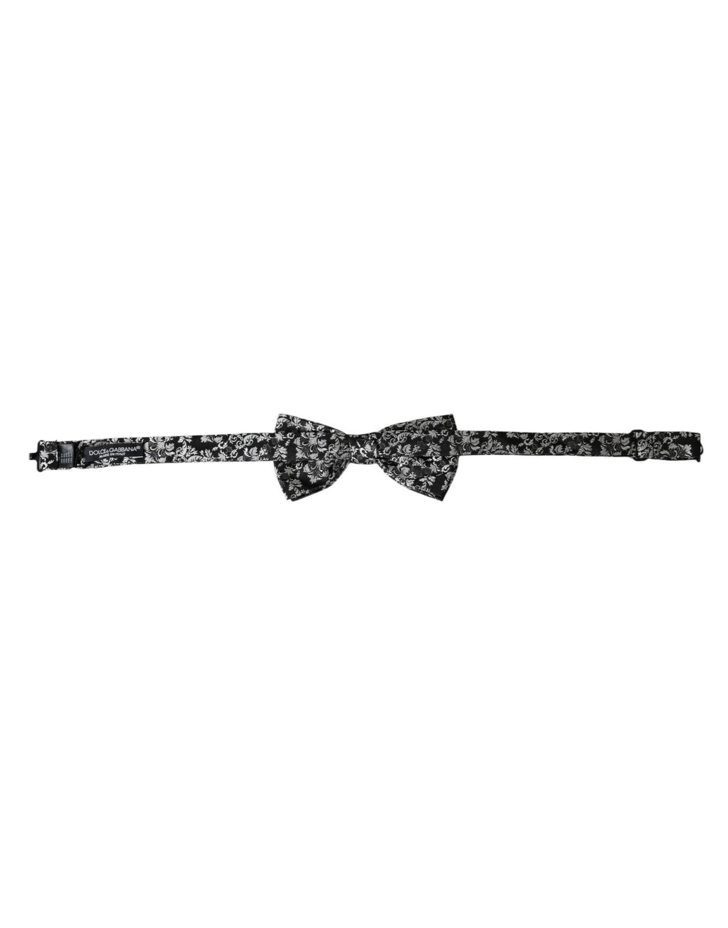 Dolce & Gabbana Schwarze, florale Seidenfliege mit verstellbarem Halsausschnitt