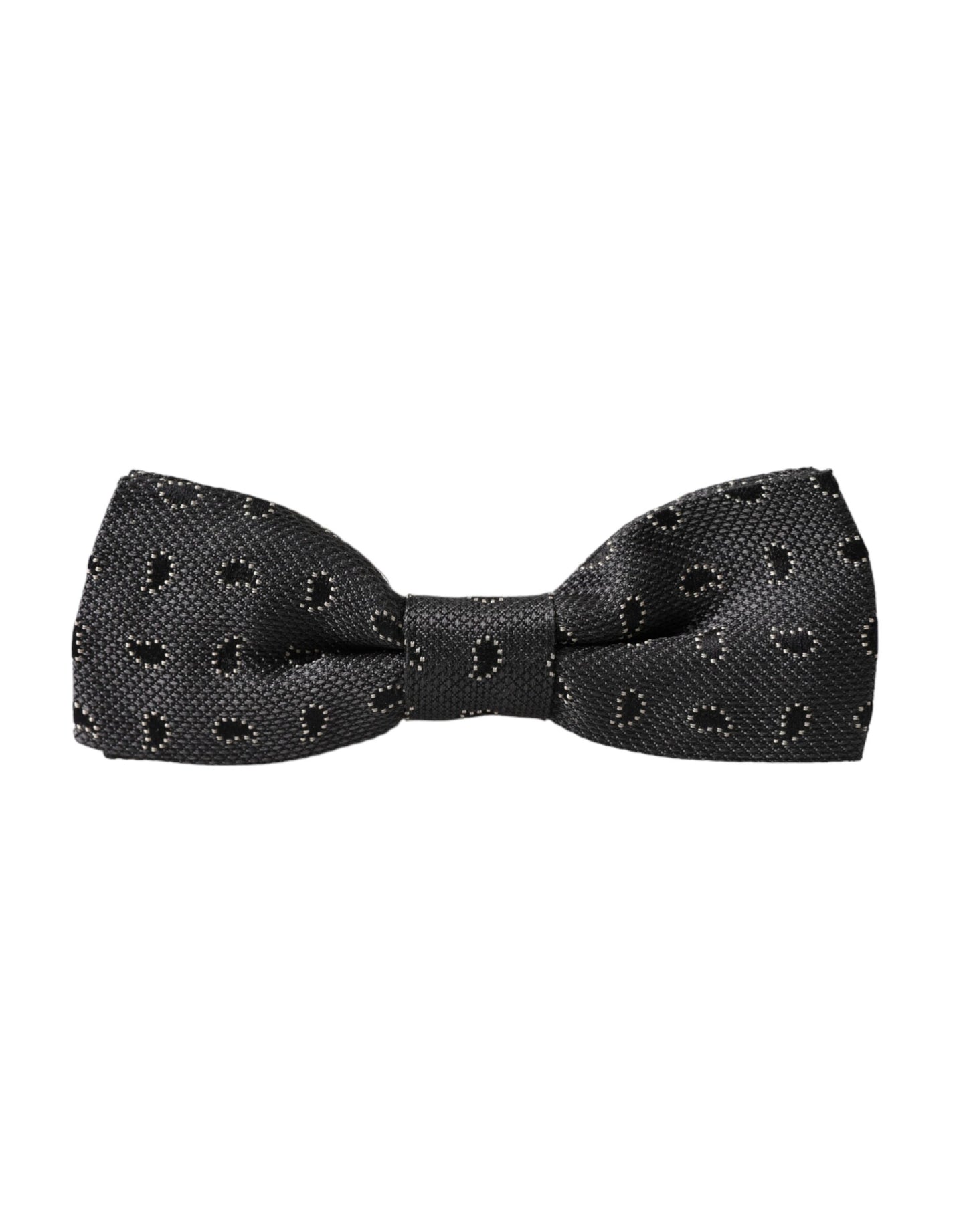 Dolce & Gabbana – Schwarze, gemusterte Herrenfliege aus Seide mit verstellbarem Hals