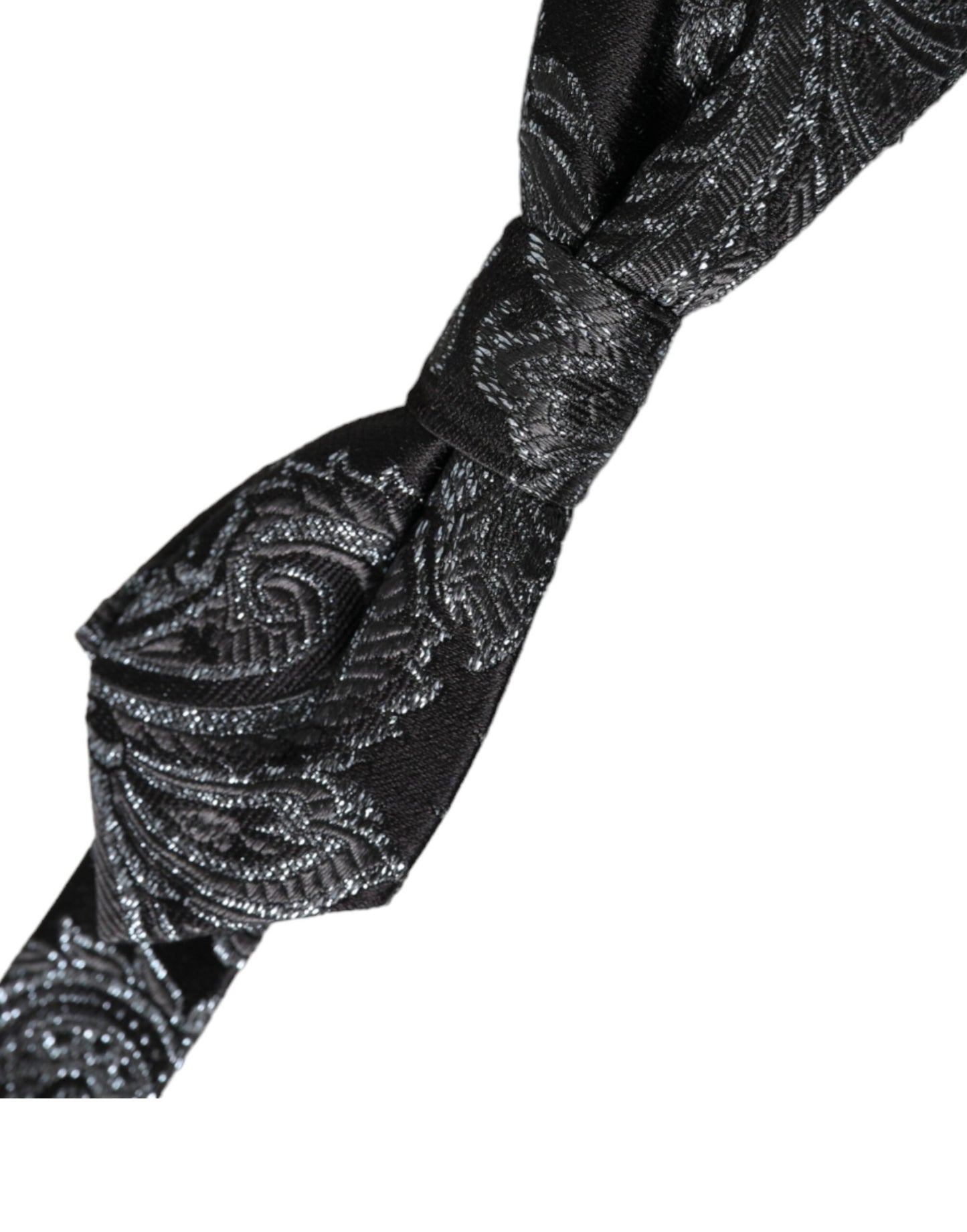 Dolce & Gabbana – Schwarze Jacquard-Fliege aus Seide mit verstellbarem Halsausschnitt für Herren