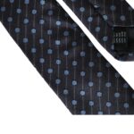 Dolce & Gabbana – Verstellbare Herrenkrawatte aus Seide mit schwarzen und blauen Punkten