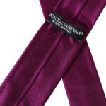 Dolce & Gabbana Lila Einfarbige Satinseide Verstellbare Herrenkrawatte