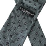 Dolce & Gabbana – Grüne, gemusterte, verstellbare Herrenkrawatte aus 100 % Seide