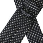 Dolce & Gabbana – Schwarze, gemusterte, verstellbare Herrenkrawatte aus 100 % Seide