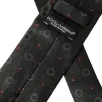 Dolce & Gabbana Dunkelgraue, verstellbare Herrenkrawatte aus 100 % Seide
