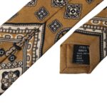 Dolce & Gabbana – Gelbe, verstellbare Herrenkrawatte aus 100 % Seide mit Raddruck