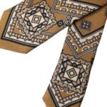 Dolce & Gabbana – Gelbe, verstellbare Herrenkrawatte aus 100 % Seide mit Raddruck