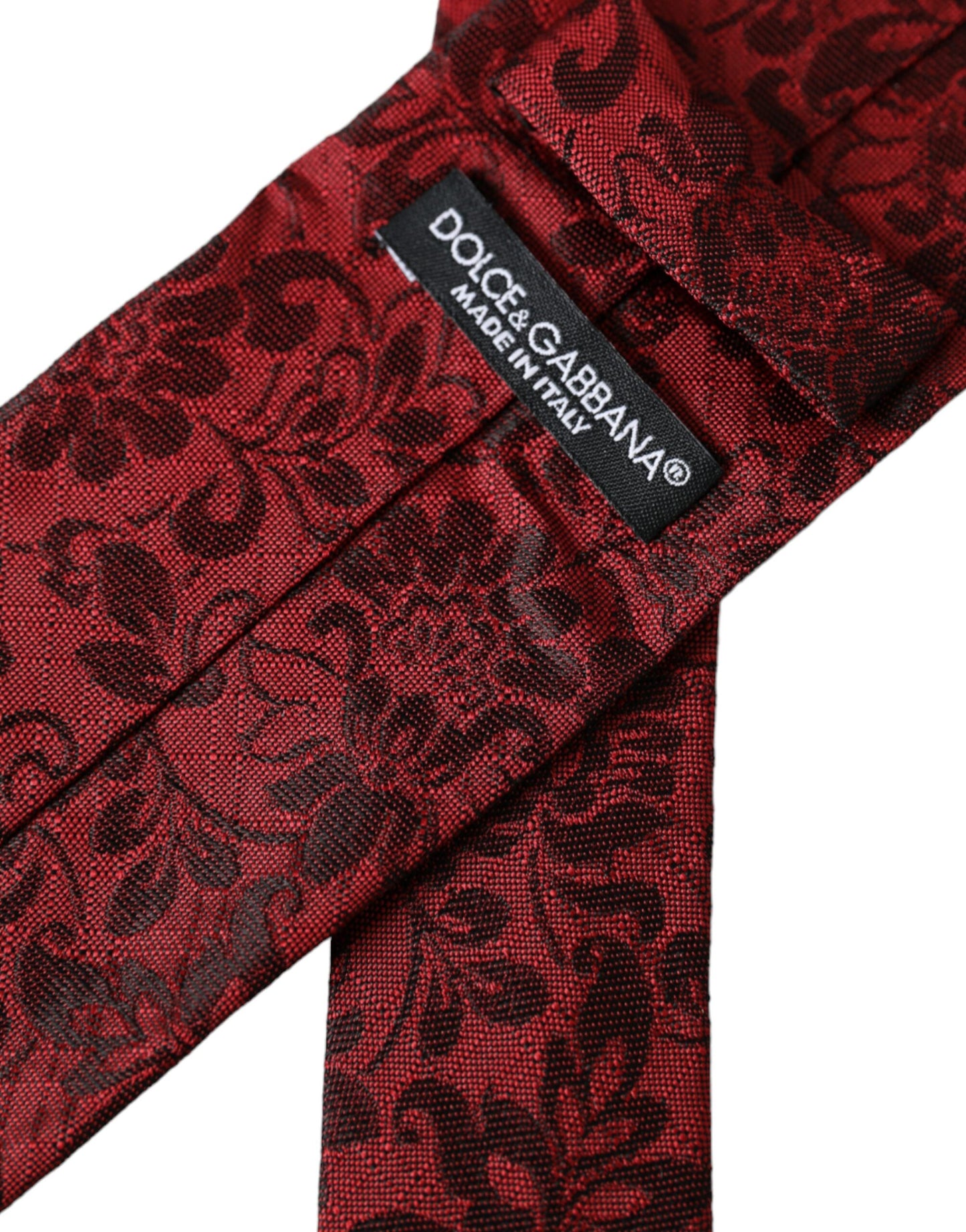 Dolce & Gabbana Rote, florale Brokat-Seidenkrawatte für Herren