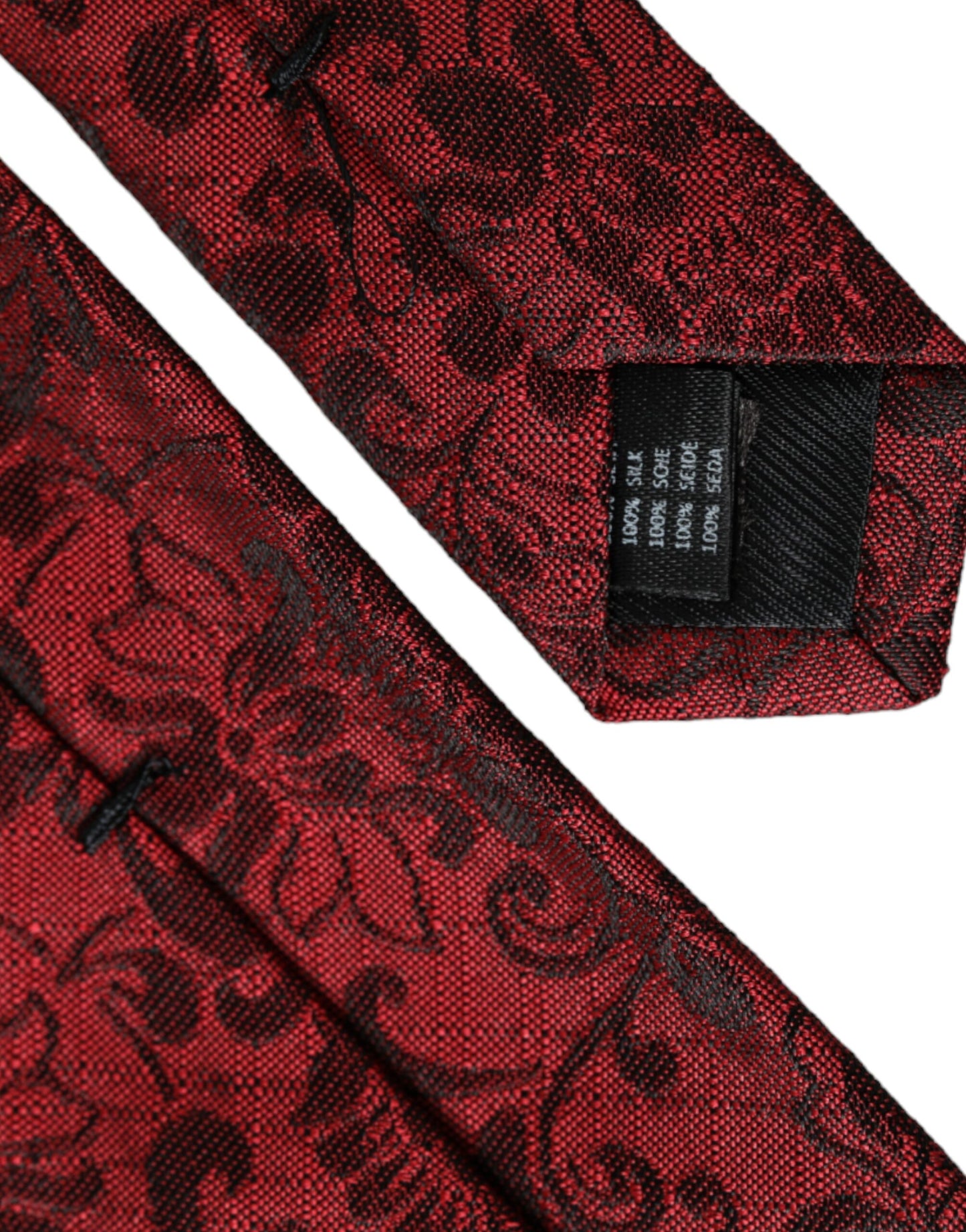 Dolce & Gabbana Rote, florale Brokat-Seidenkrawatte für Herren