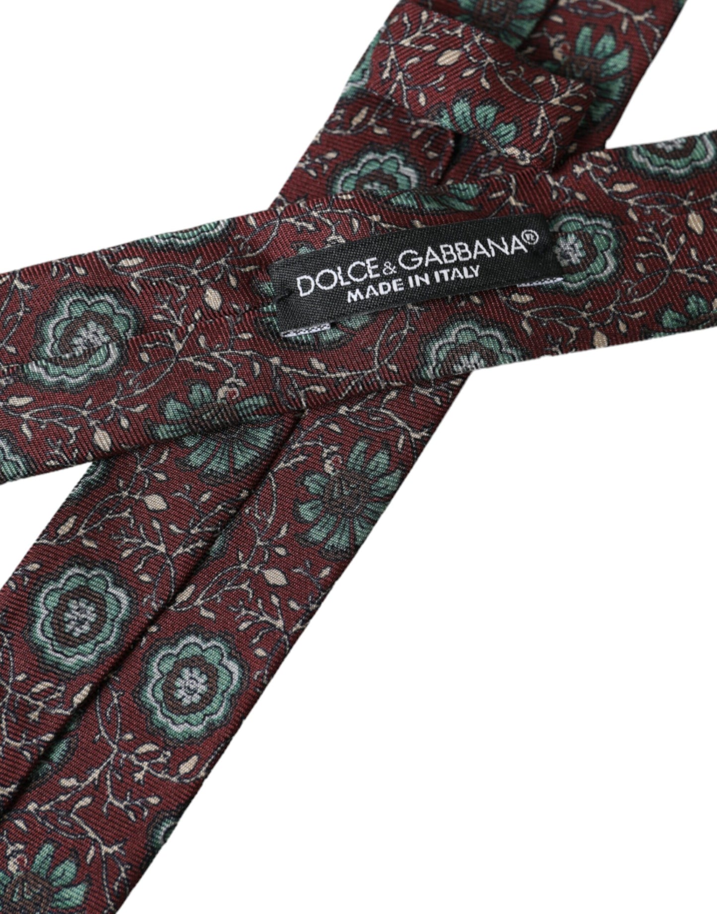 Dolce & Gabbana – Verstellbare Herrenkrawatte aus 100 % Seide mit Blumenmuster in Kastanienbraun