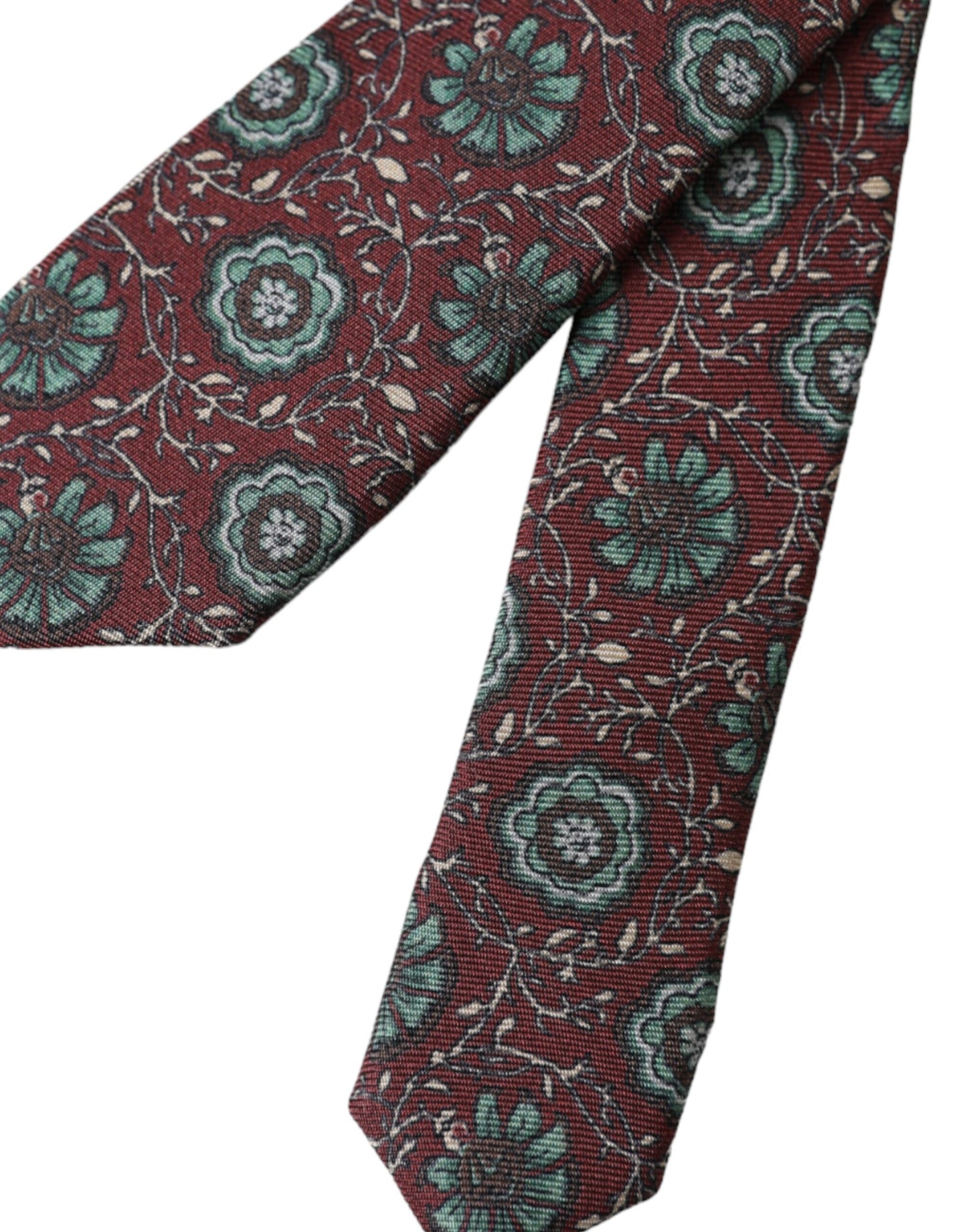 Dolce & Gabbana – Verstellbare Herrenkrawatte aus 100 % Seide mit Blumenmuster in Kastanienbraun