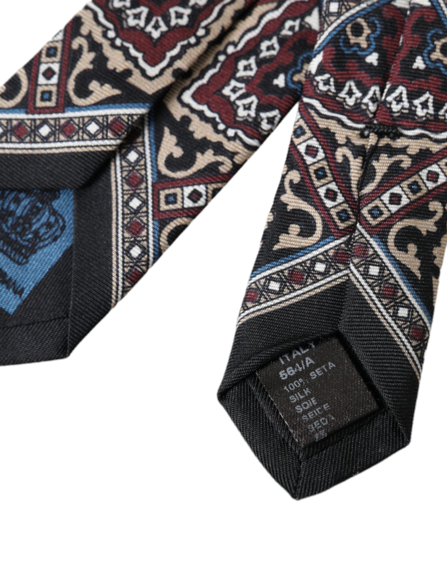 Dolce & Gabbana – Verstellbare Herrenkrawatte aus 100 % Seide mit schwarzem Aufdruck
