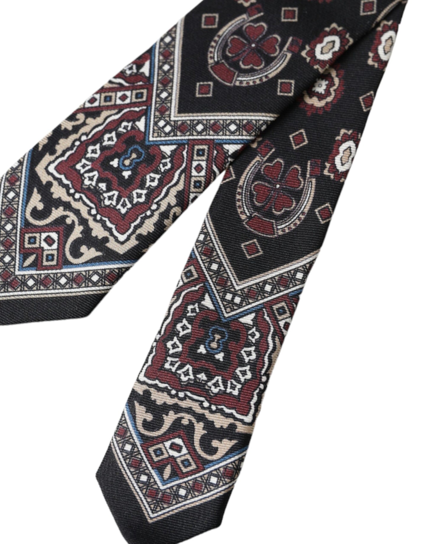 Dolce & Gabbana – Verstellbare Herrenkrawatte aus 100 % Seide mit schwarzem Aufdruck