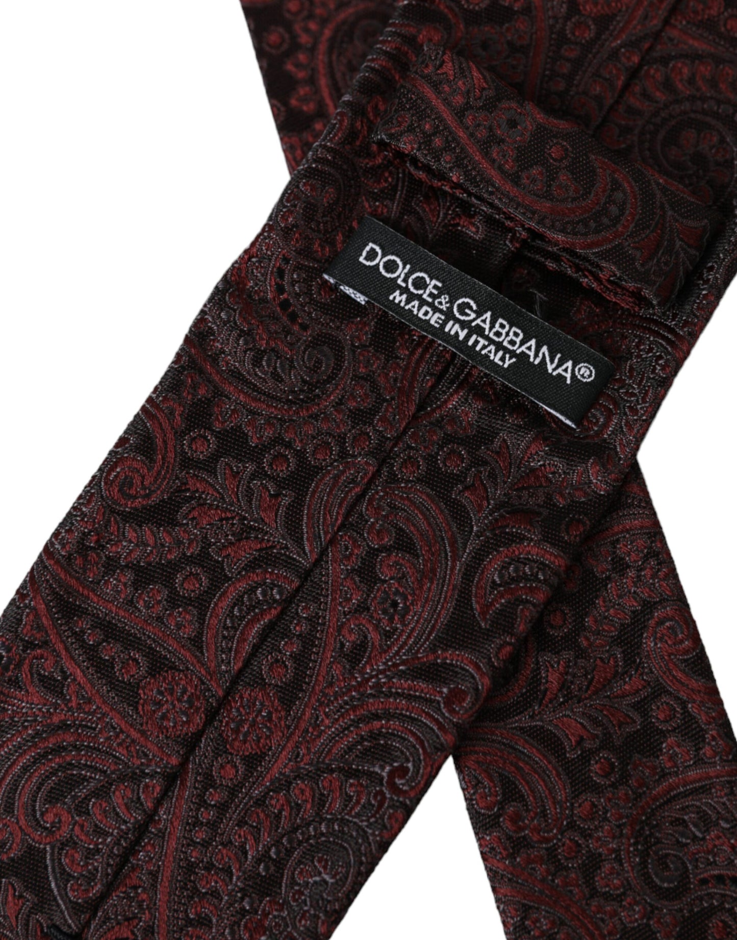 Dolce & Gabbana – Verstellbare Herrenkrawatte aus Seide mit Bordeaux-Muster