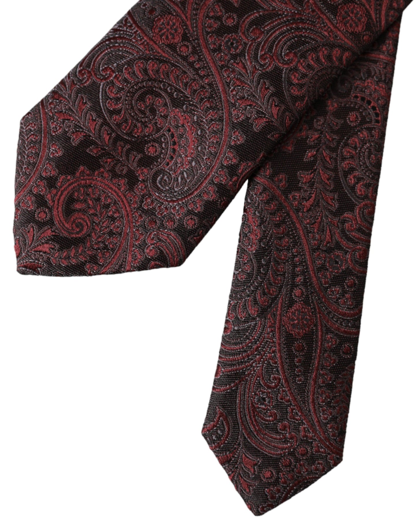 Dolce & Gabbana – Verstellbare Herrenkrawatte aus Seide mit Bordeaux-Muster