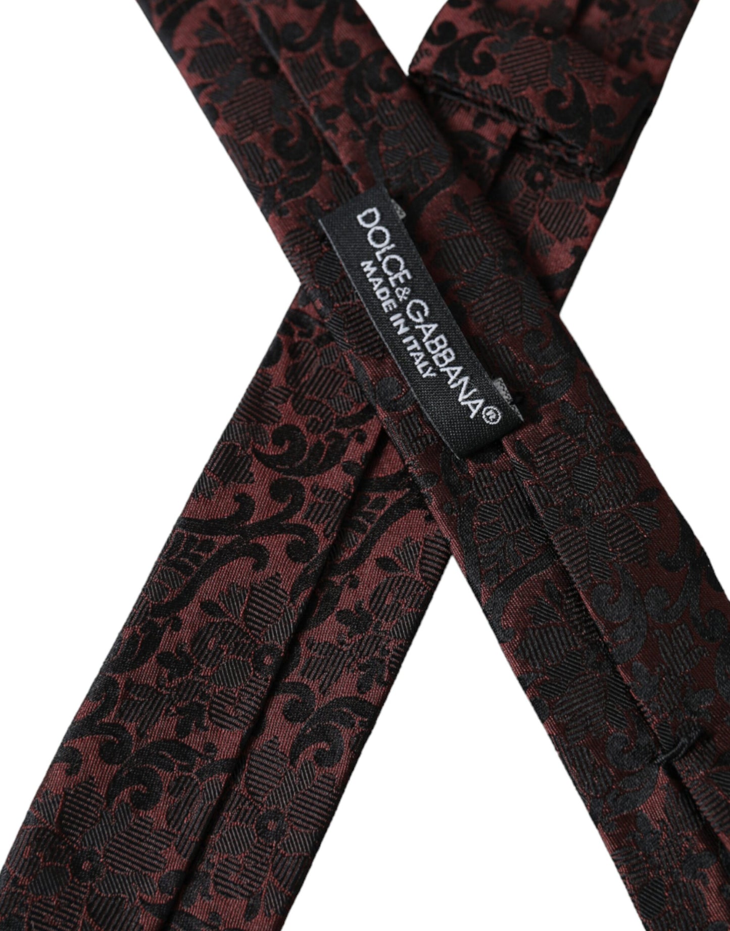Dolce & Gabbana – Verstellbare Seidenkrawatte mit Blumenmuster in Kastanienbraun