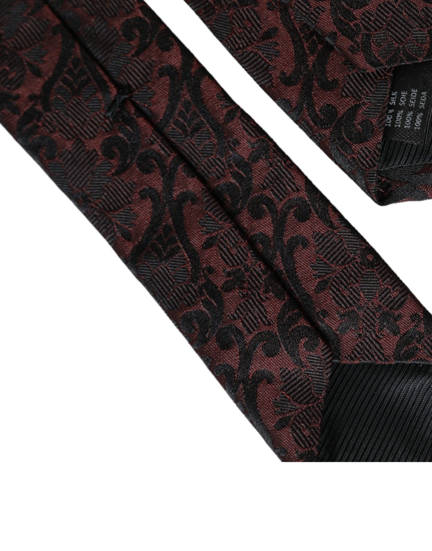 Dolce & Gabbana – Verstellbare Seidenkrawatte mit Blumenmuster in Kastanienbraun