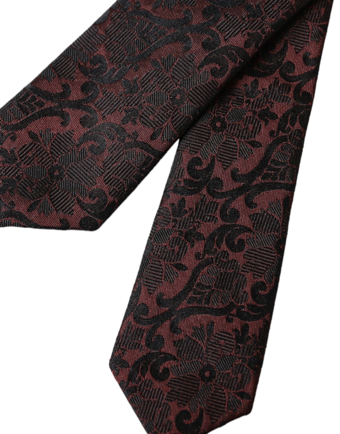 Dolce & Gabbana – Verstellbare Seidenkrawatte mit Blumenmuster in Kastanienbraun