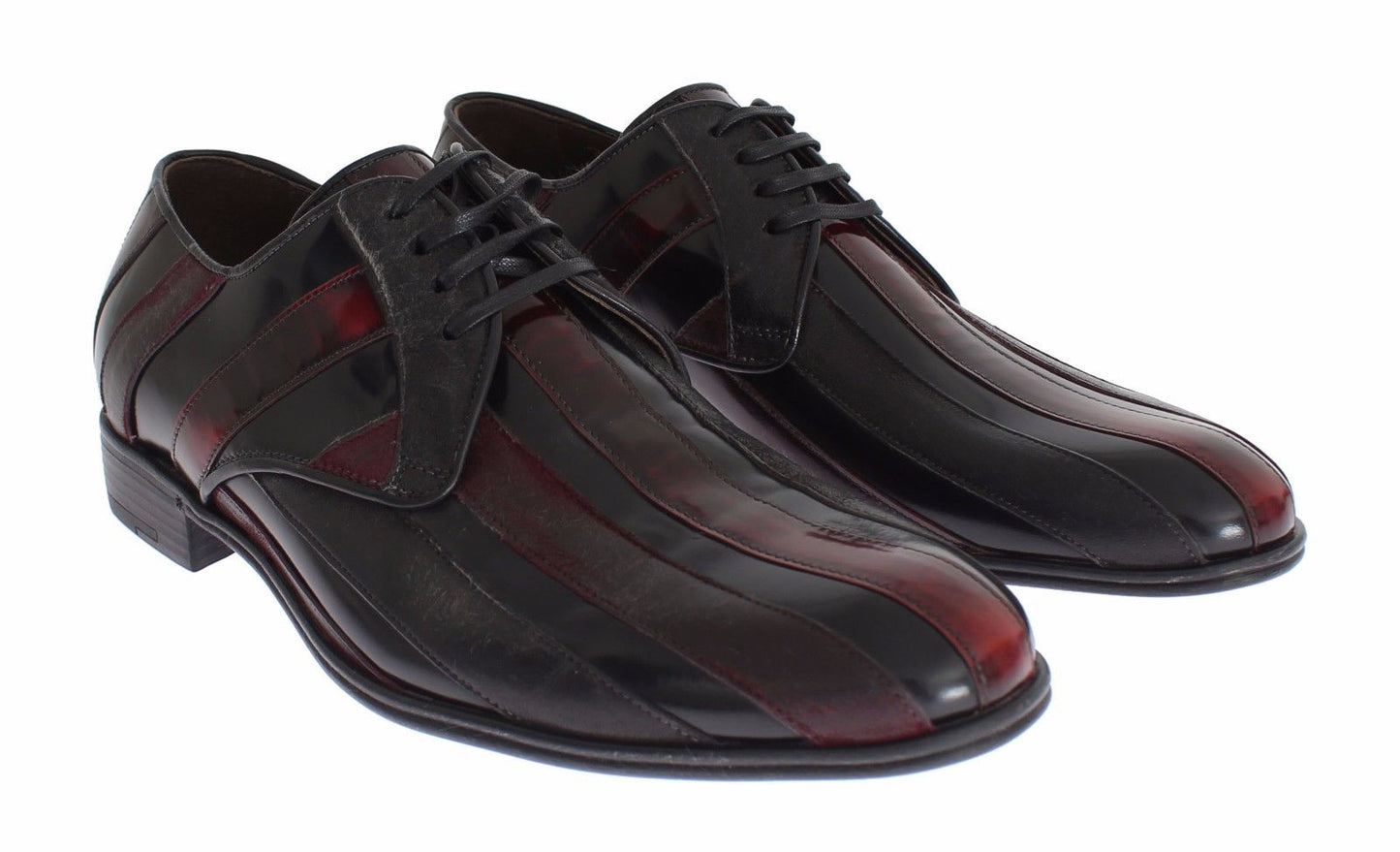 Dolce & Gabbana – Formelle Lederschuhe in Schwarz und Bordeaux
