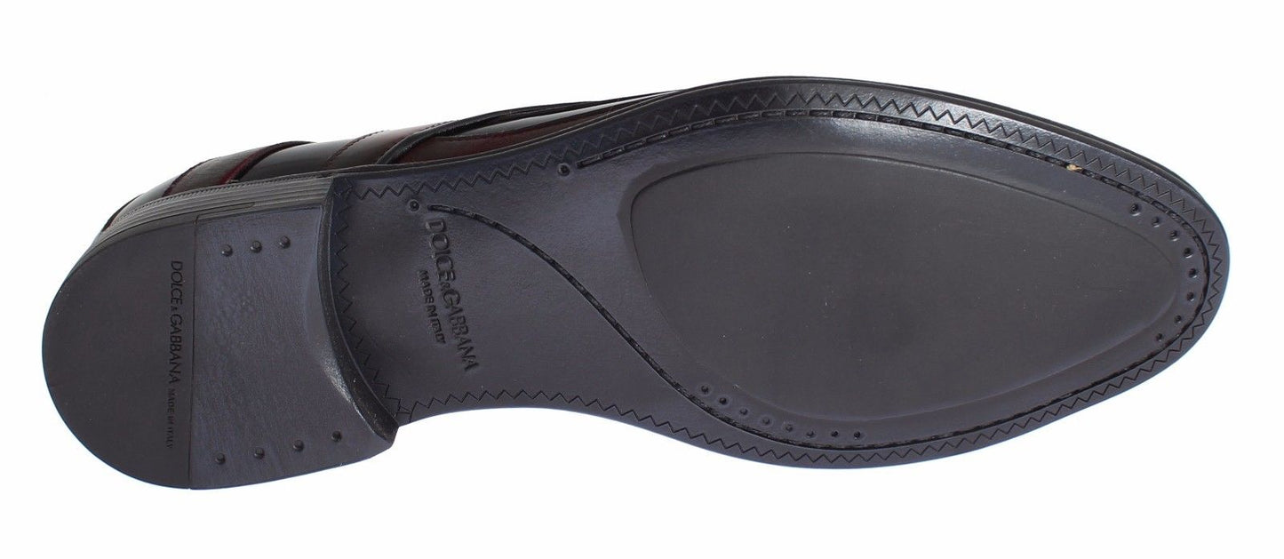 Dolce & Gabbana – Formelle Lederschuhe in Schwarz und Bordeaux